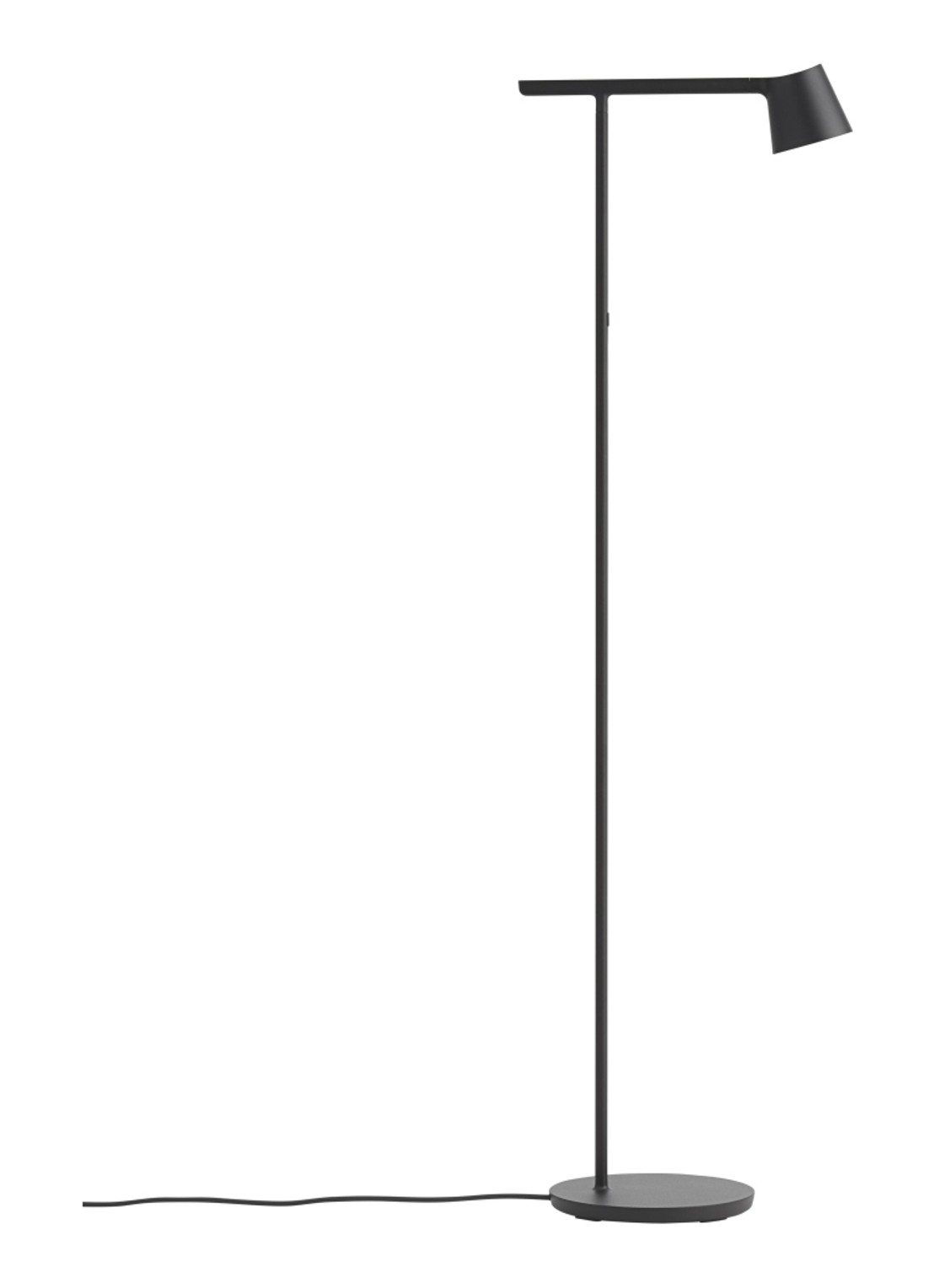 Muuto Tip vloerlamp LED 110 cm - voorkant zwart