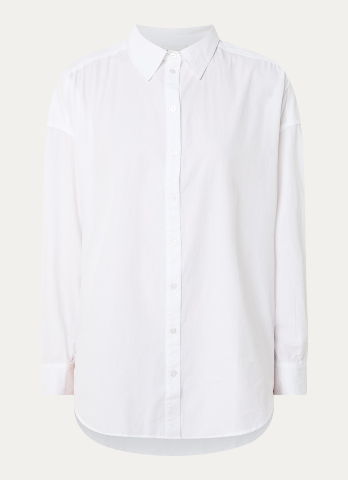 My Essential Wardrobe 03 Blouse met kraag - voorkant wit