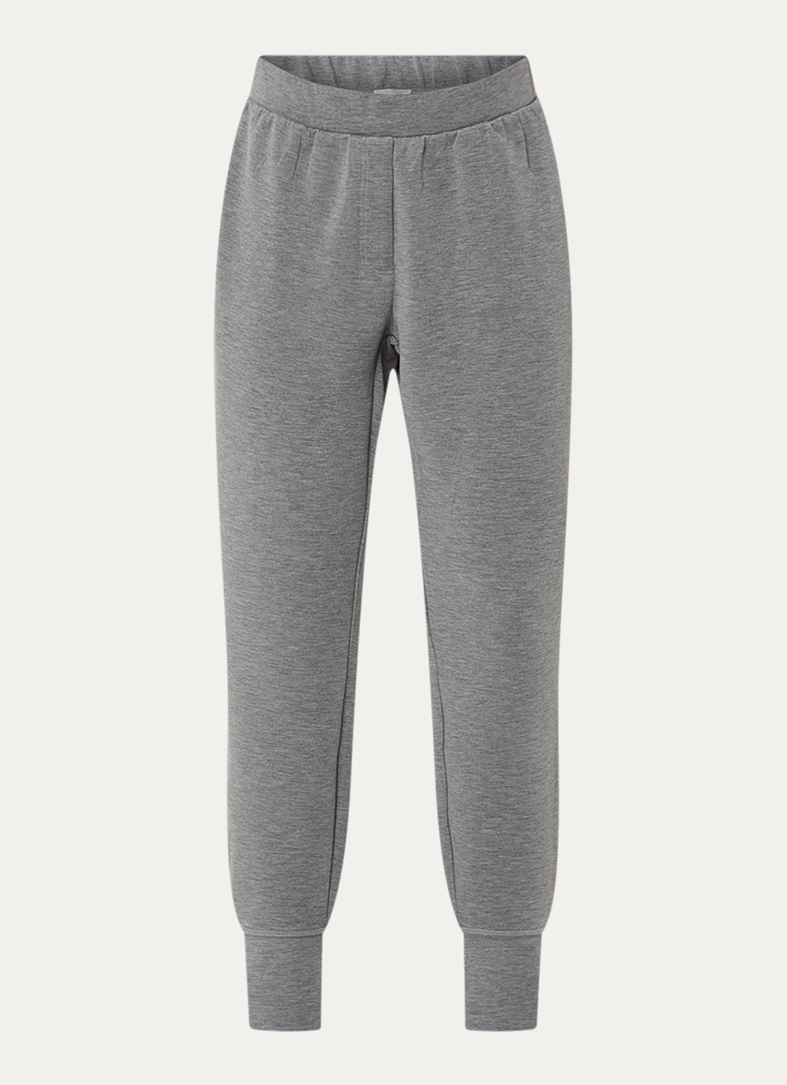 My Essential Wardrobe 22 high waist tapered fit  joggingbroek met steekzakken - voorkant 3 grijsmele