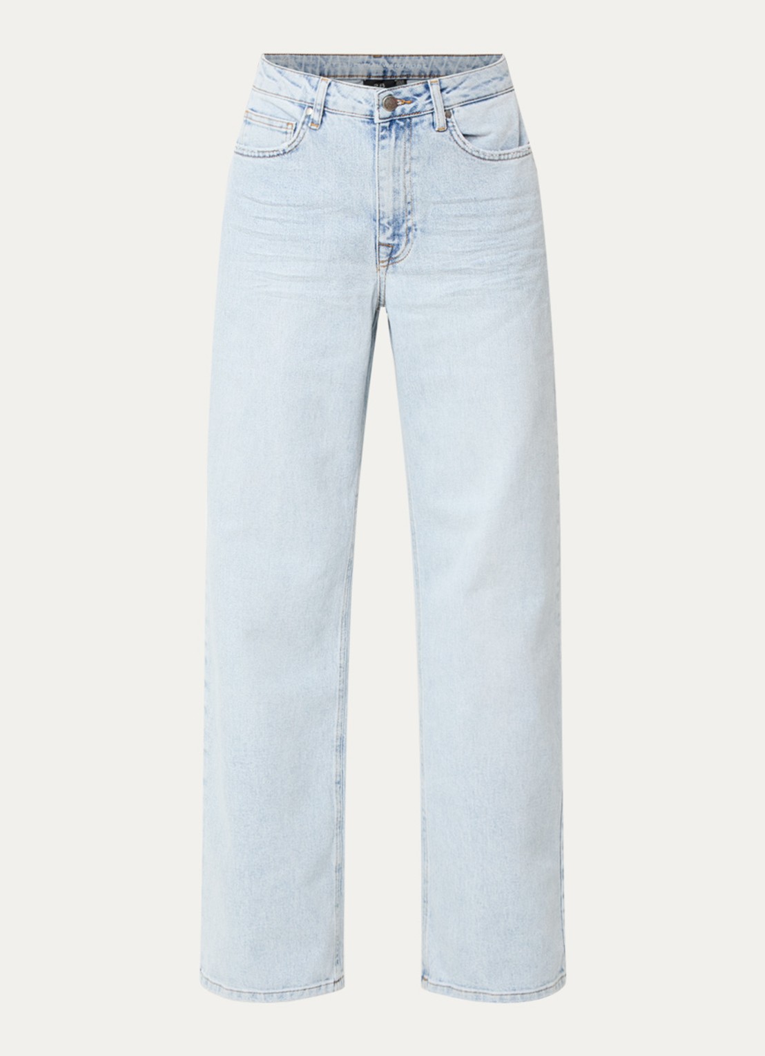 My Essential Wardrobe 35 The Louis high waist wide leg jeans met steekzakken - voorkant lichtblauw