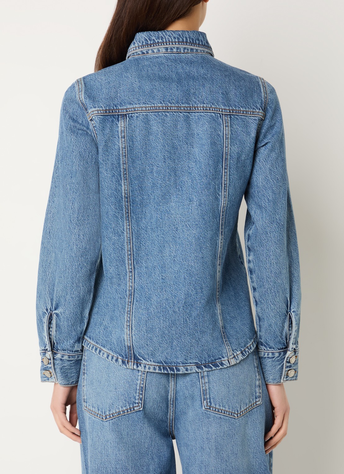 My Essential Wardrobe Agnes spijkerjas met borstzakken - achterkant indigo