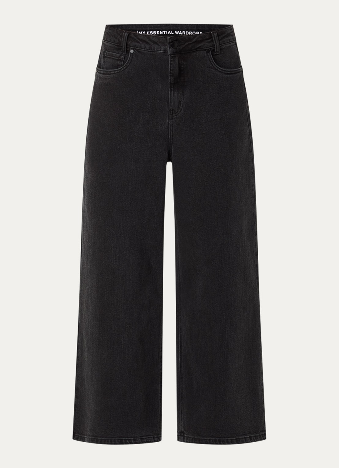 My Essential Wardrobe Alma low waist wide leg jeans met gekleurde wassing - voorkant 4 donkergrijs