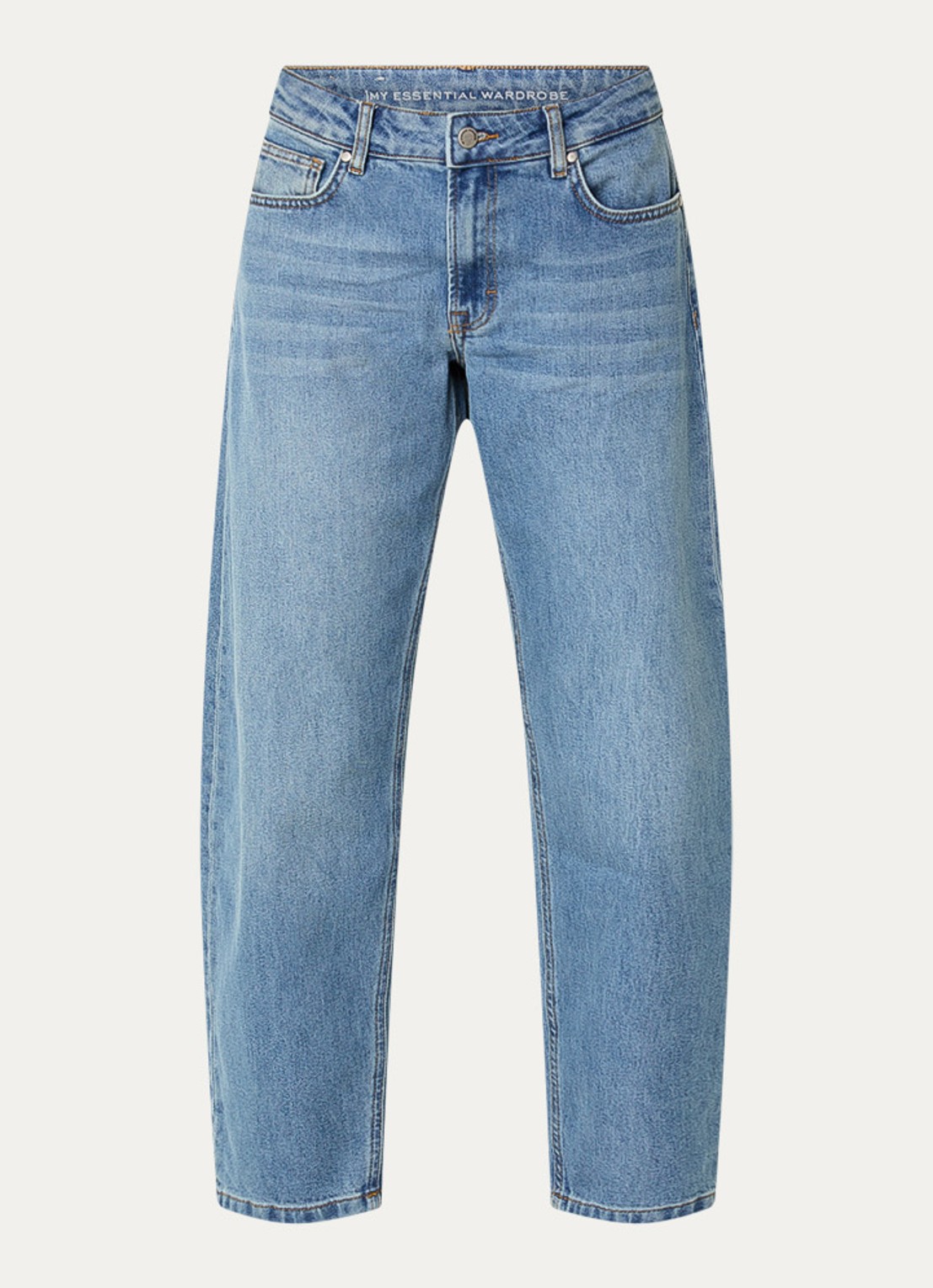 My Essential Wardrobe Baloom high waist balloon fit jeans met medium wassing - voorkant indigo