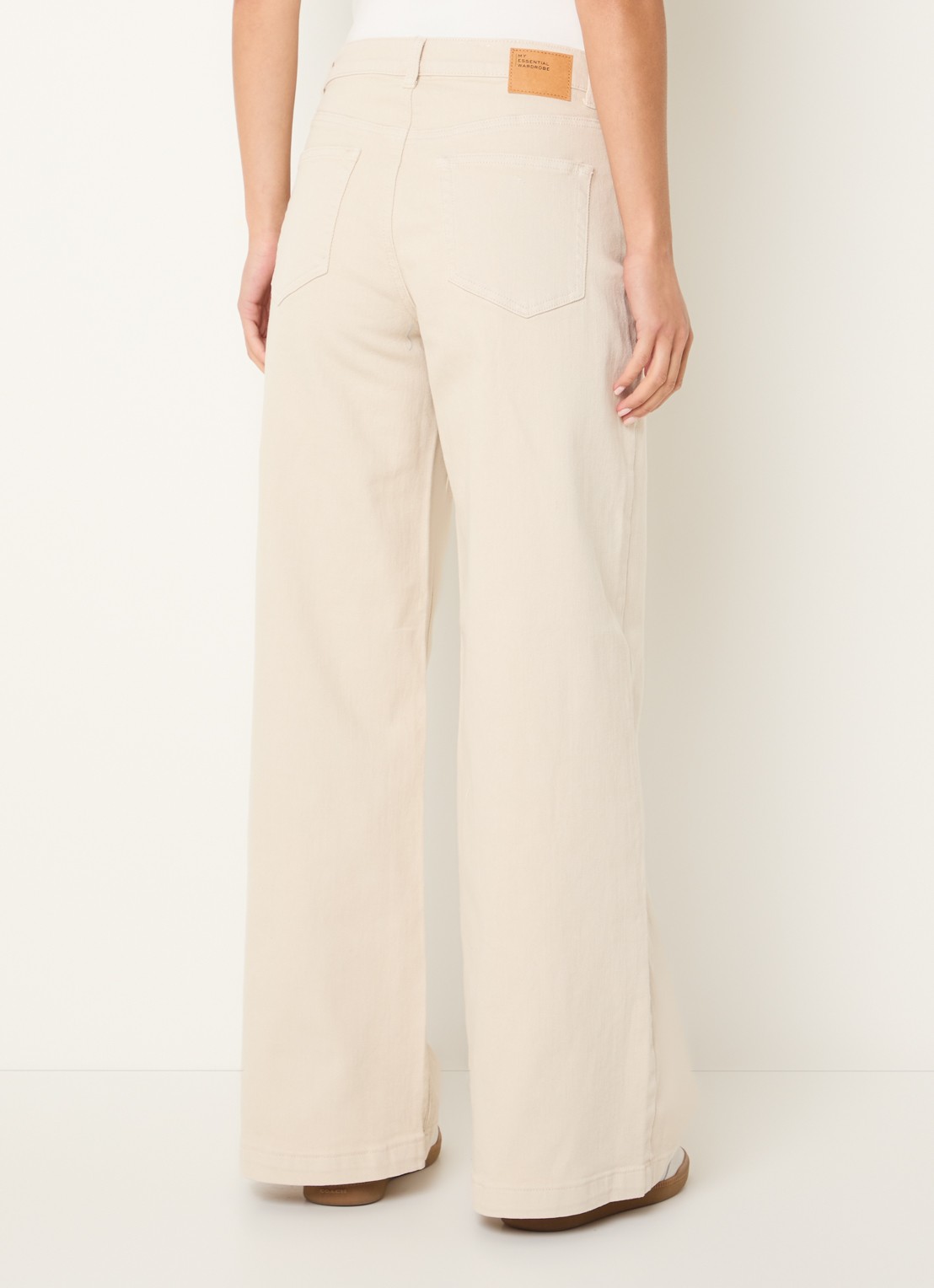 My Essential Wardrobe Dango high waist wide leg jeans met gekleurde wassing - achterkant beige