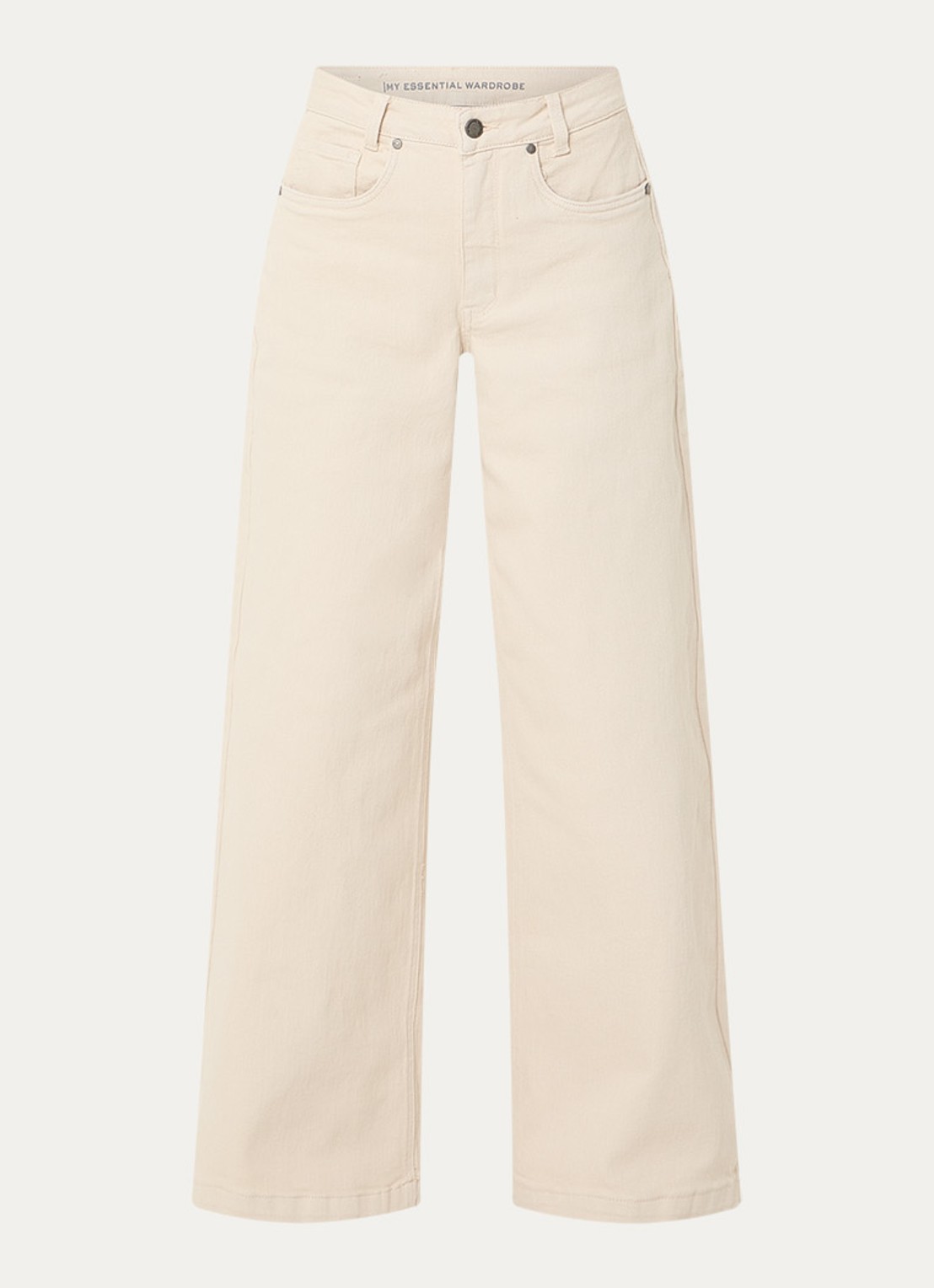 My Essential Wardrobe Dango high waist wide leg jeans met gekleurde wassing - voorkant 2 beige