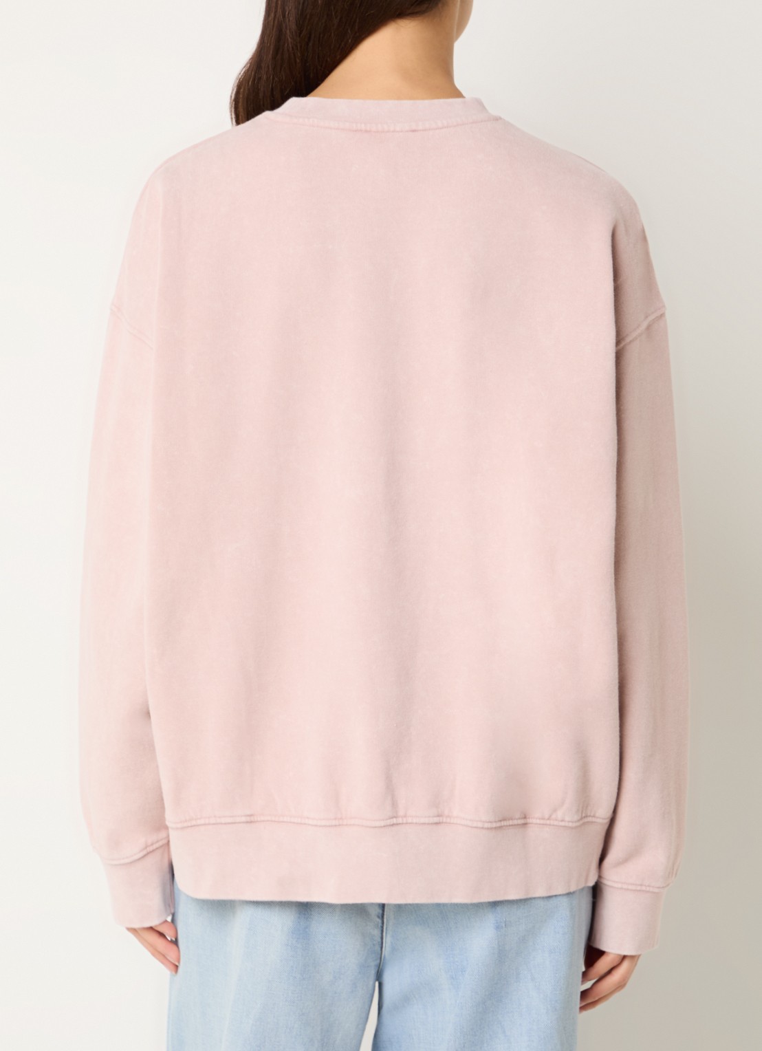 My Essential Wardrobe Diego sweater met logoborduring - achterkant 3 oudroze