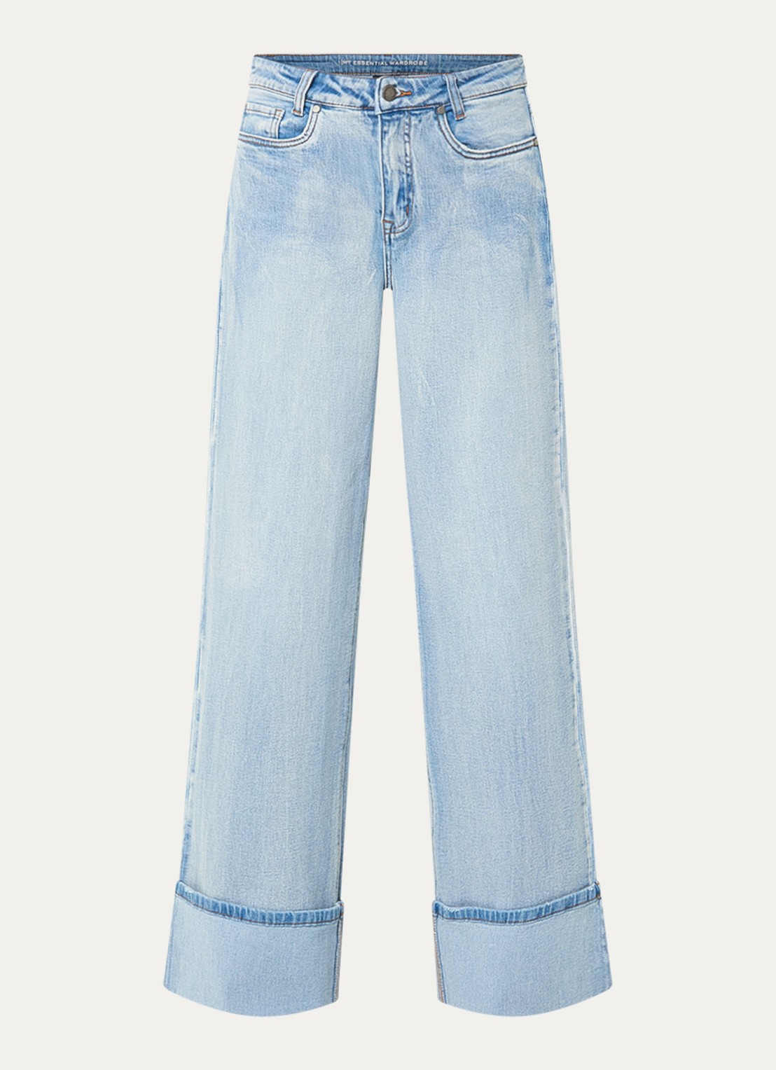 My Essential Wardrobe Dikan high waist wide leg jeans met lichte wassing - voorkant 2 indigo