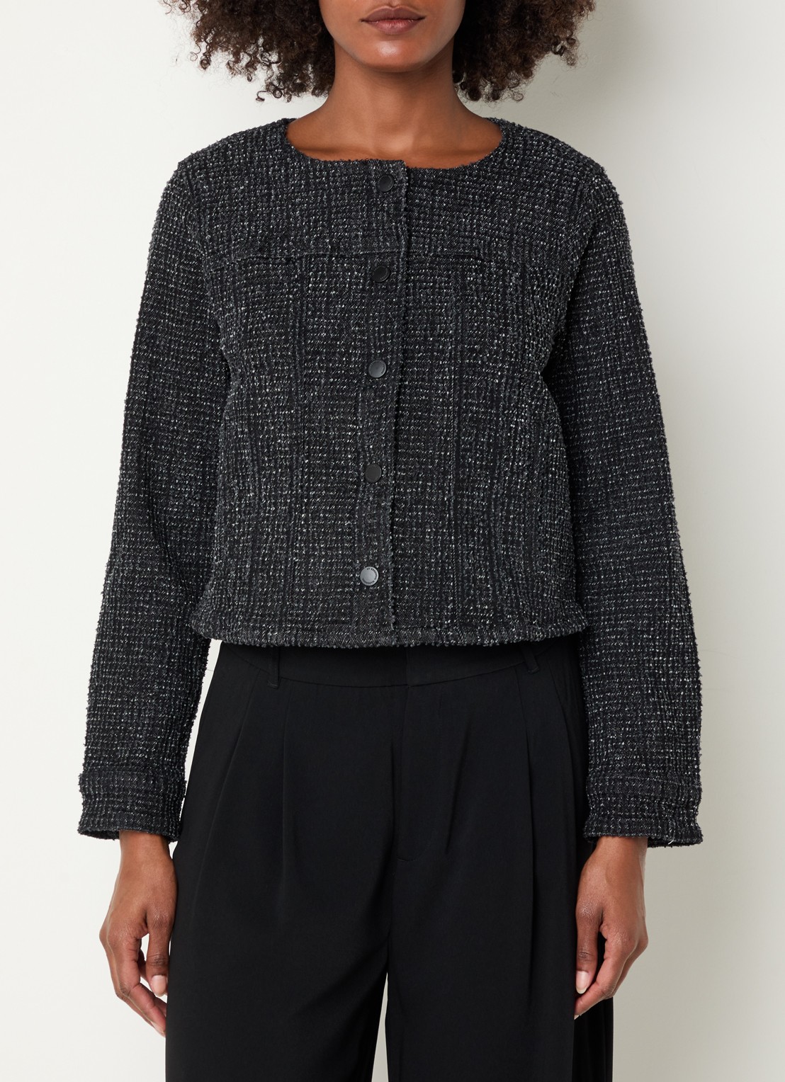 My Essential Wardrobe Esme jack met structuur - detail 2 zwart