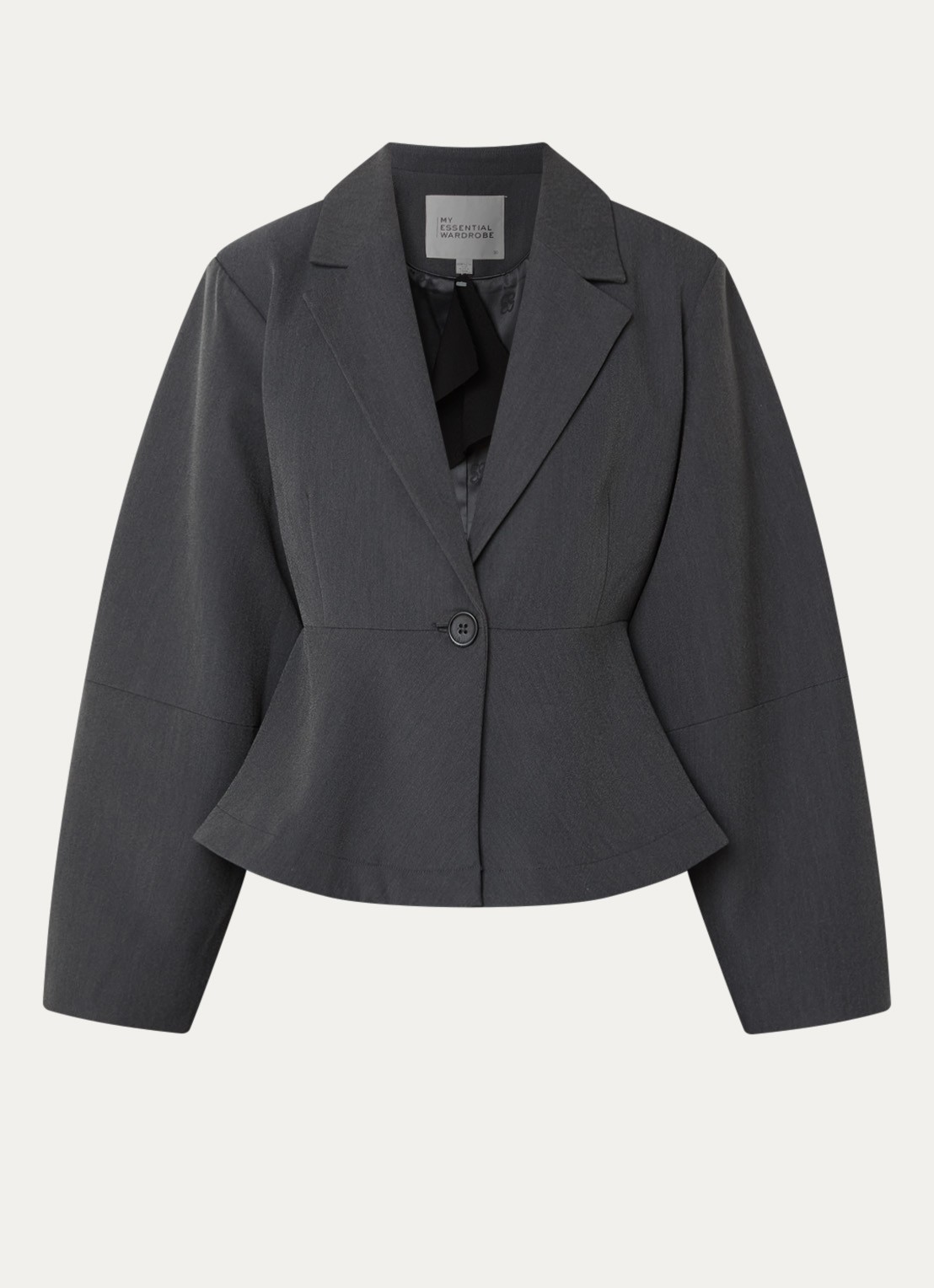 My Essential Wardrobe Evie blazer  - voorkant 2 donkergrijs