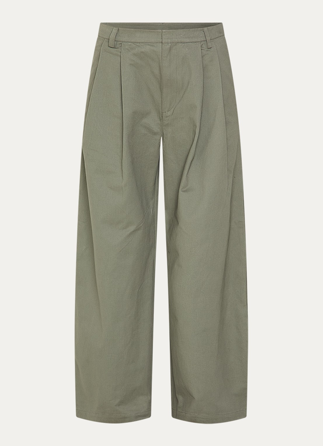 My Essential Wardrobe Gisva high waist balloon fit chino met steekzakken  - voorkant groen