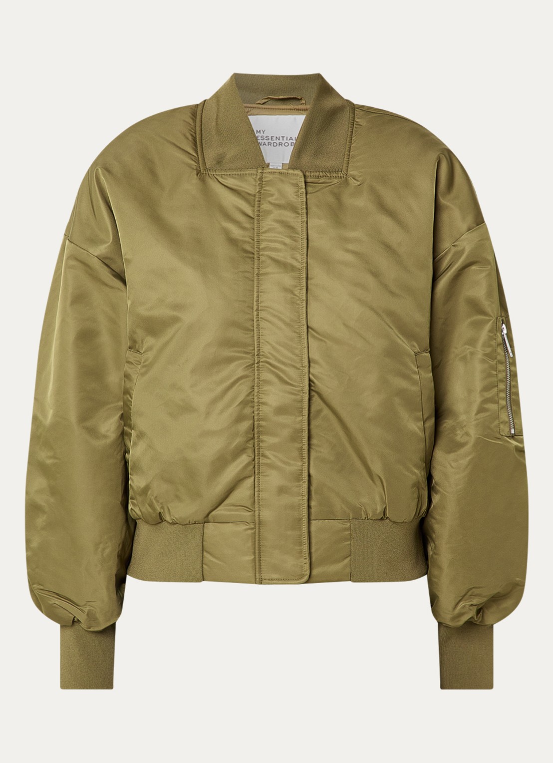 My Essential Wardrobe Helga bomberjack met ritszakken - voorkant 2 legergroen