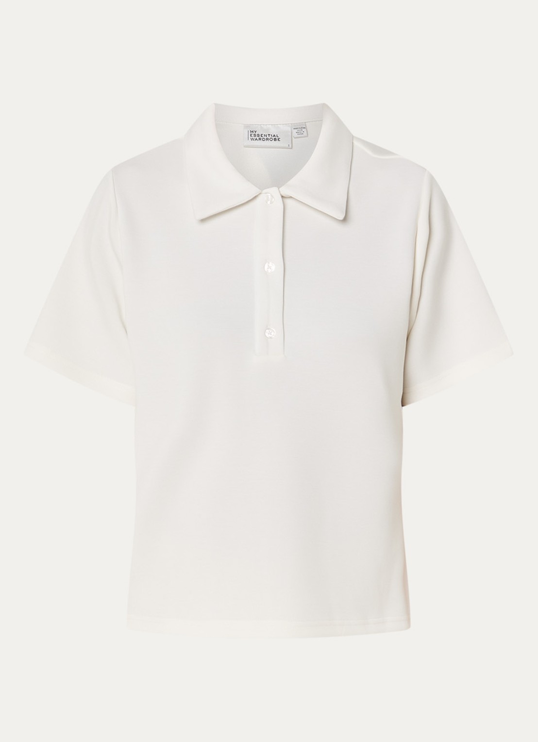 My Essential Wardrobe Helle polo met kraag - voorkant 2 wit