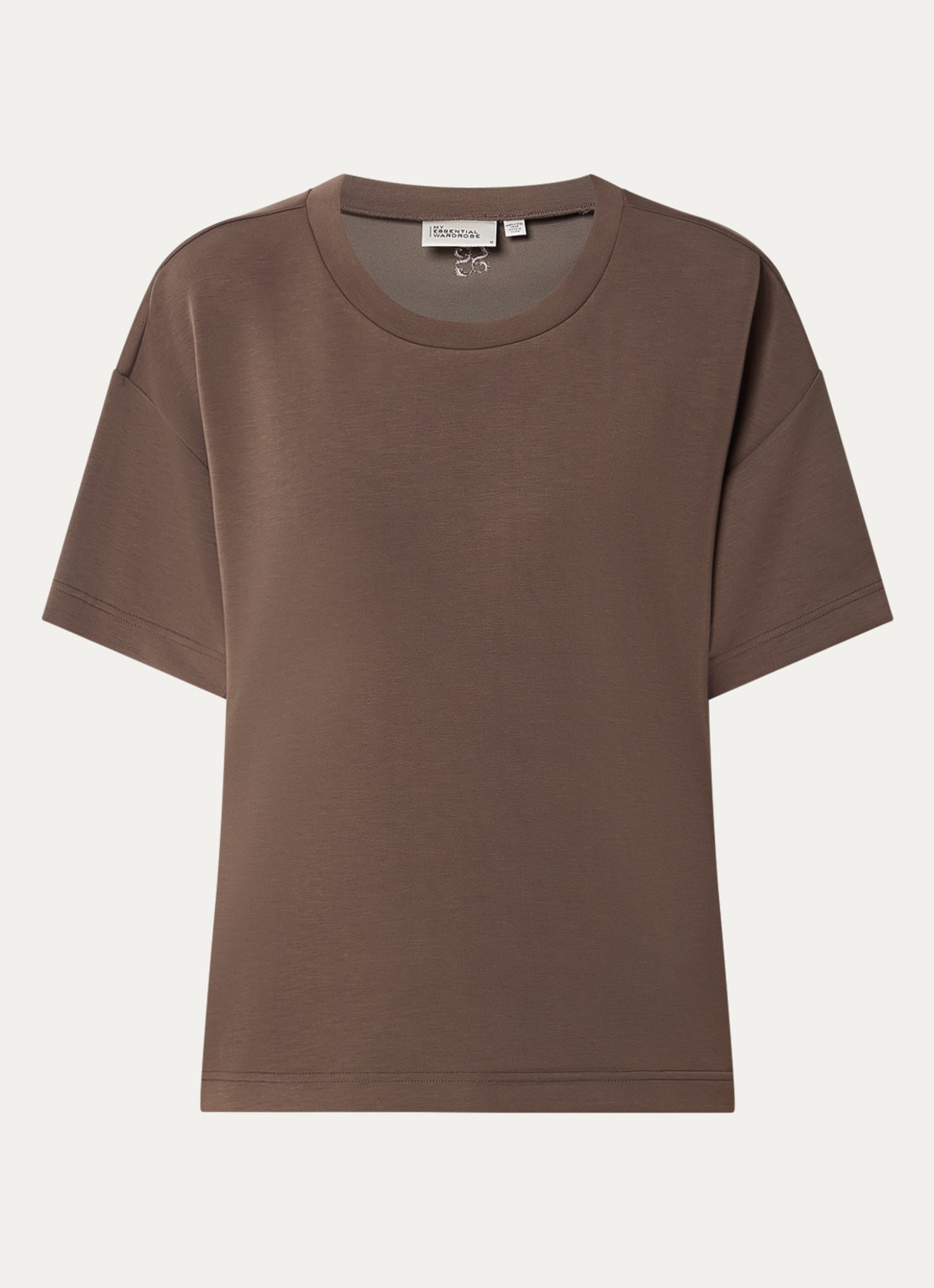 My Essential Wardrobe Helle T-shirt van travelstof - voorkant 3 lichtbruin
