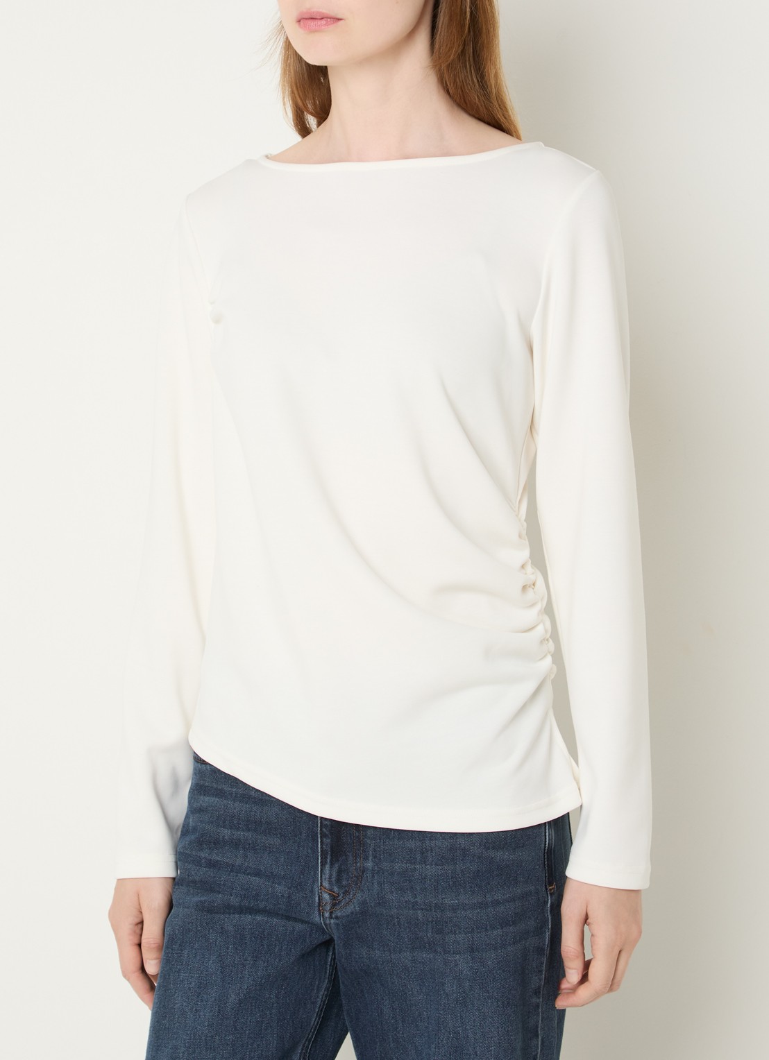 My Essential Wardrobe Helle top met plooidetail - detail wit
