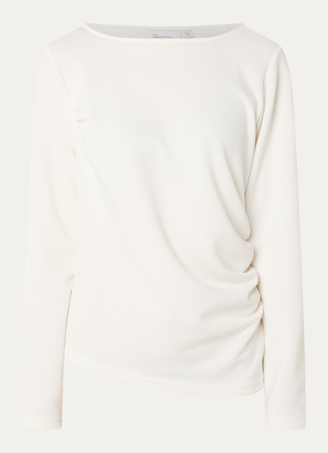 My Essential Wardrobe Helle top met plooidetail - voorkant 3 wit