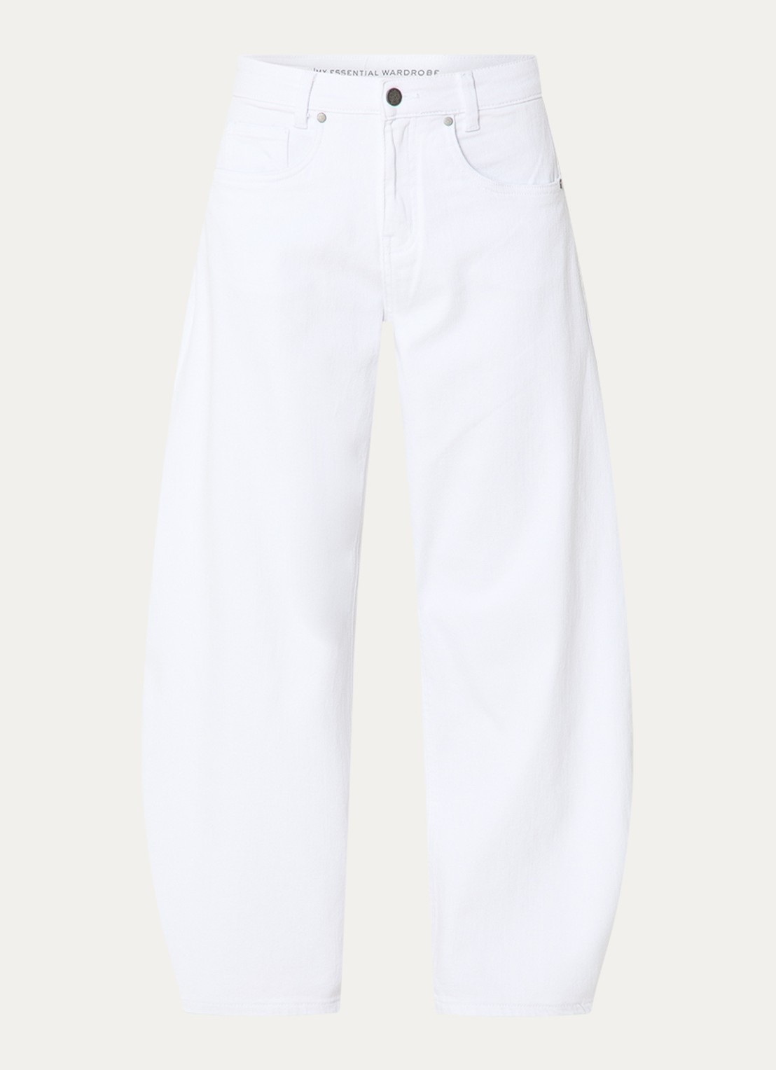 My Essential Wardrobe Hottie mid waist balloon fit jeans met gekleurde wassing  - voorkant 4 wit