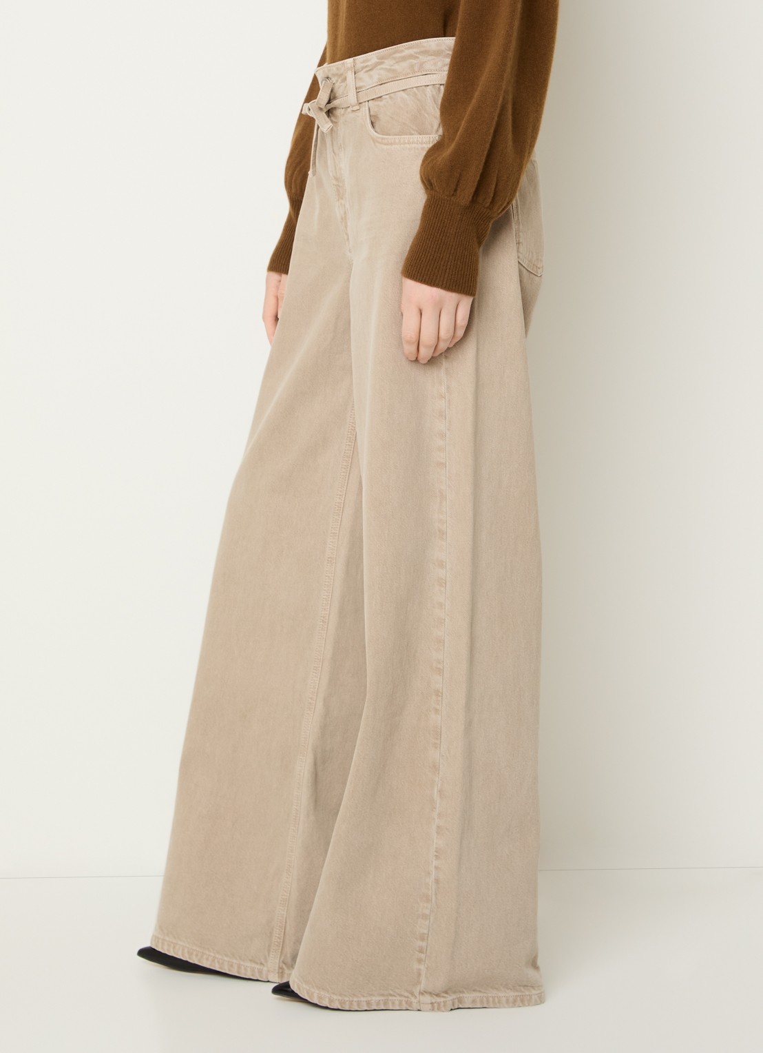 My Essential Wardrobe Karo 175 high waist loose fit jeans met gekleurde wassing - detail 5 beige