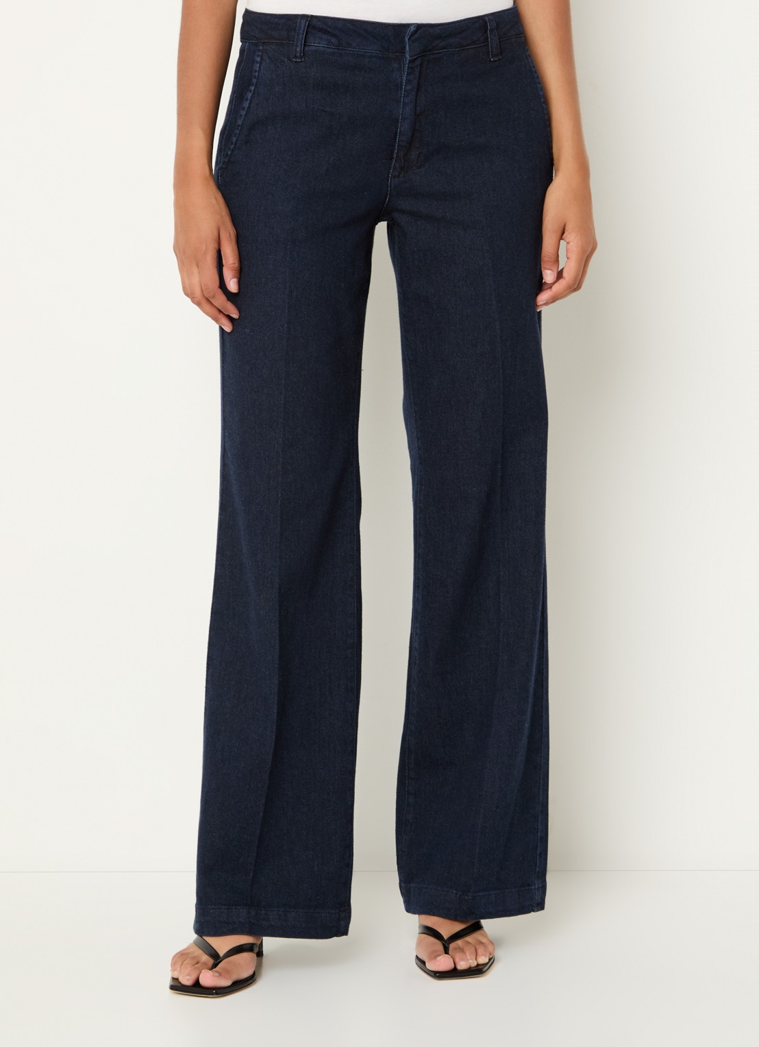 My Essential Wardrobe Lara high waist loose fit jeans met donkere wassing - detail 3 indigo