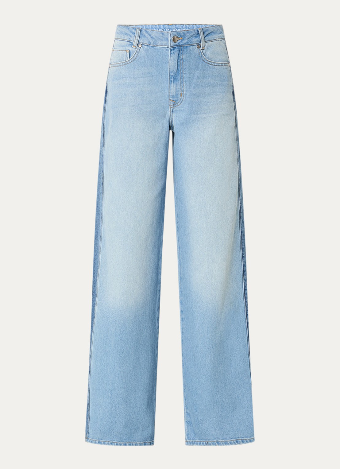 My Essential Wardrobe Lise high waist wide leg jeans met lichte wassing - voorkant 4 indigo