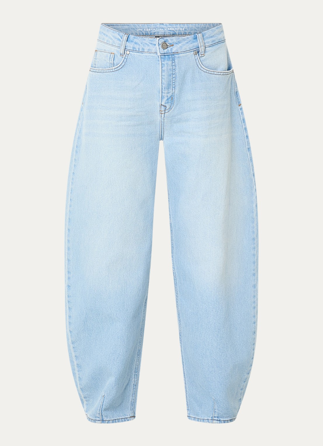 My Essential Wardrobe Lucy high waist balloon fit jeans met lichte wassing en steekzakken  - voorkant 4 indigo