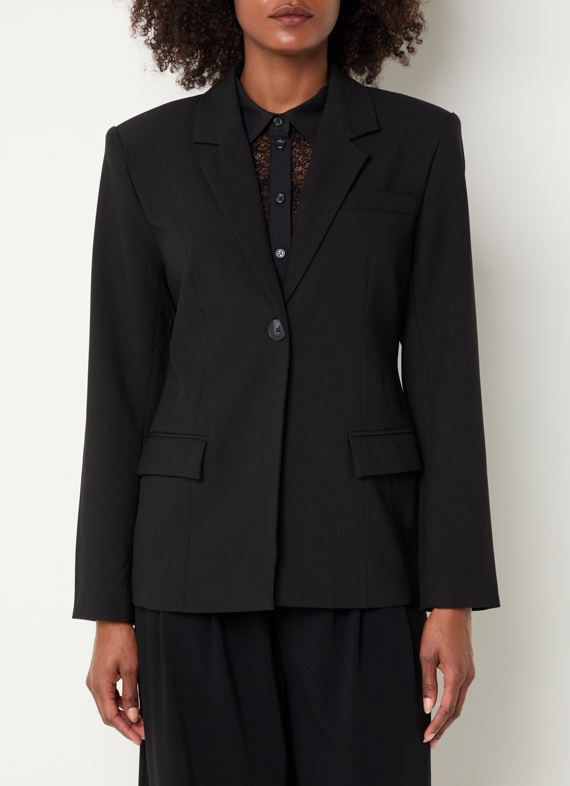 My Essential Wardrobe Milan blazer met klepzakken - detail 4 zwart