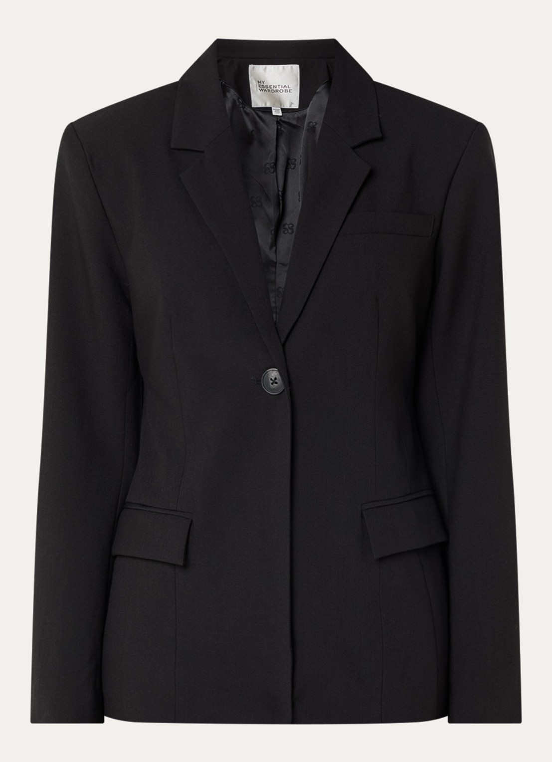 My Essential Wardrobe Milan blazer met klepzakken - voorkant zwart