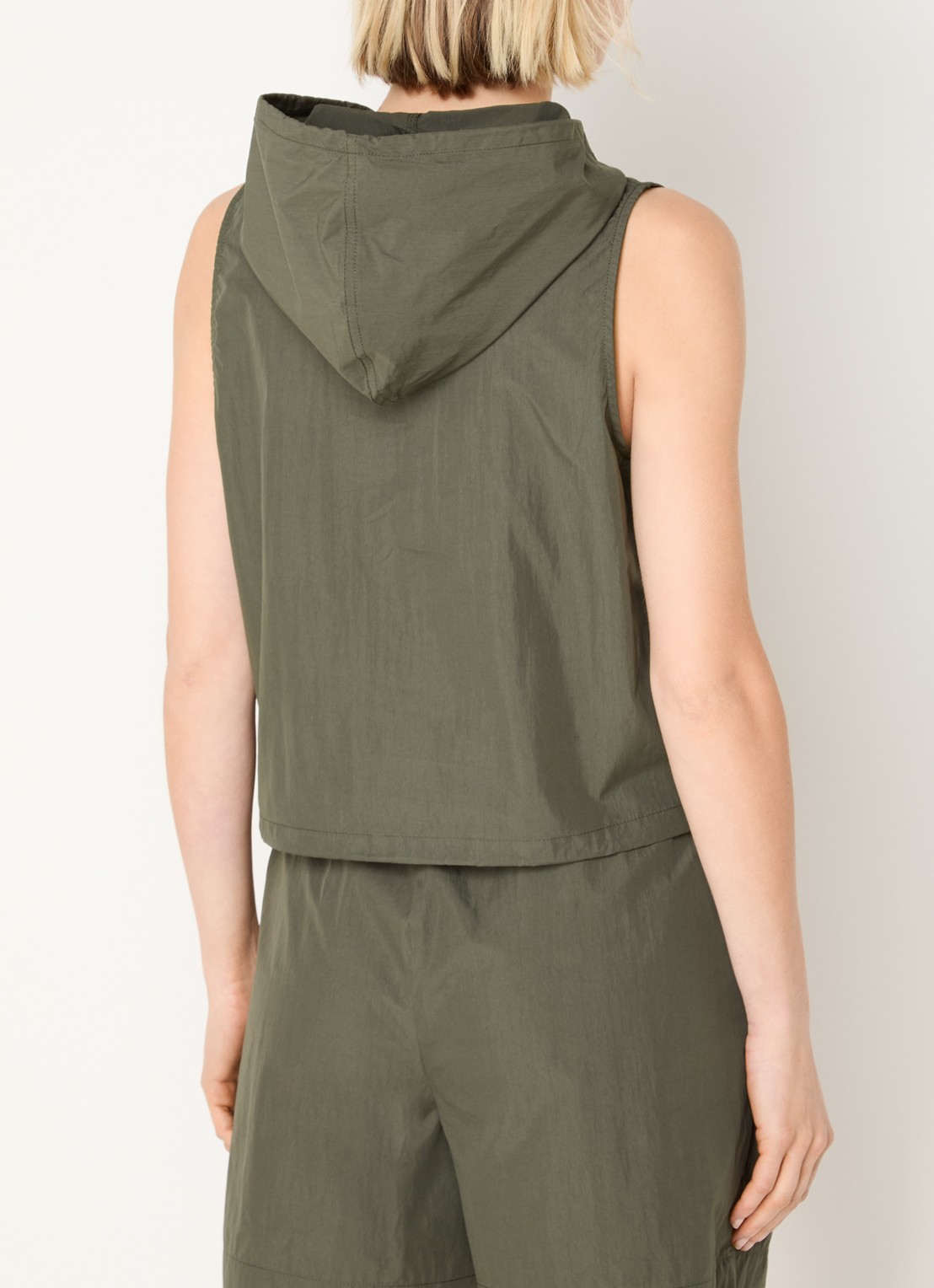 My Essential Wardrobe Mulla gilet met capuchon  - achterkant 3 groen