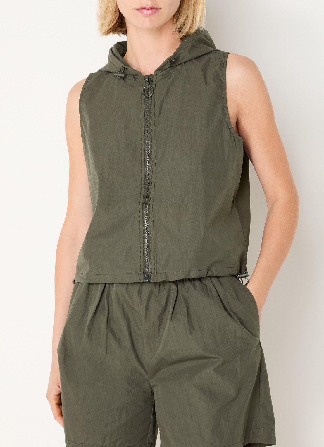 My Essential Wardrobe Mulla gilet met capuchon  - detail 4 groen