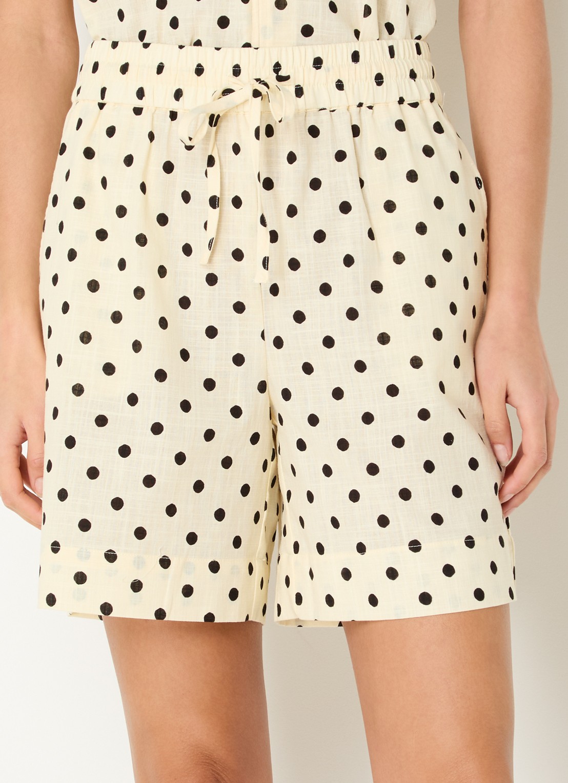 My Essential Wardrobe Nada high waist wide fit  - detail gebroken wit