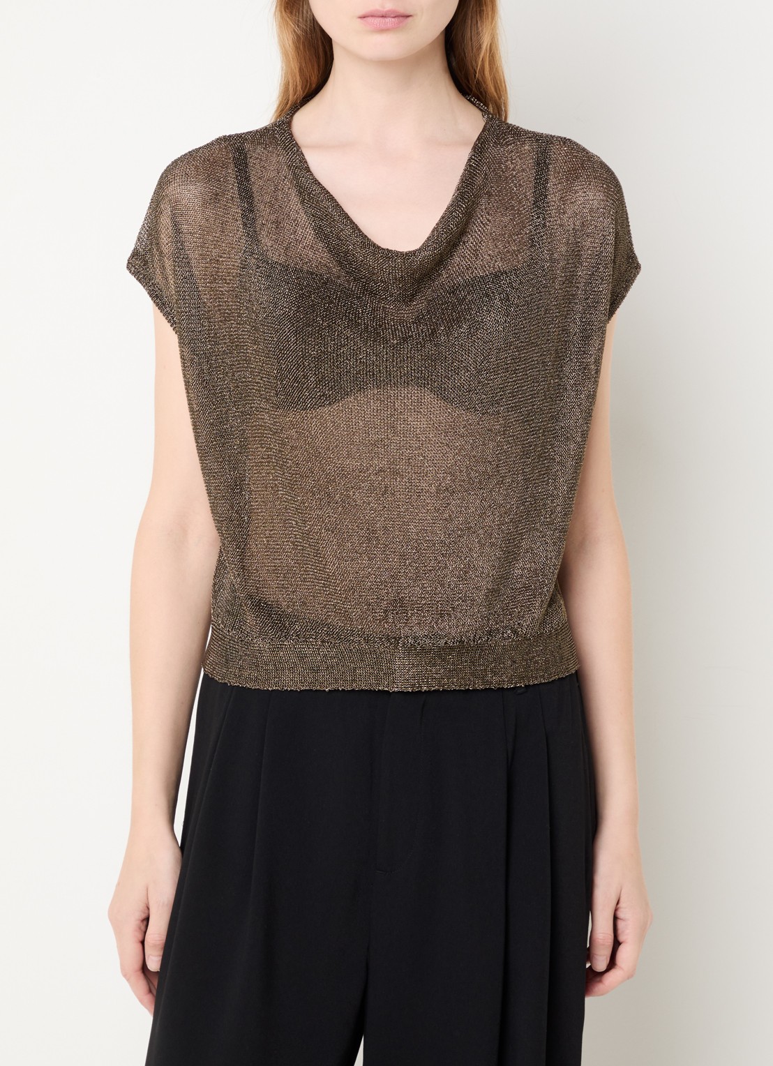 My Essential Wardrobe Olly top met opengewerkt dessin - detail 3 goud