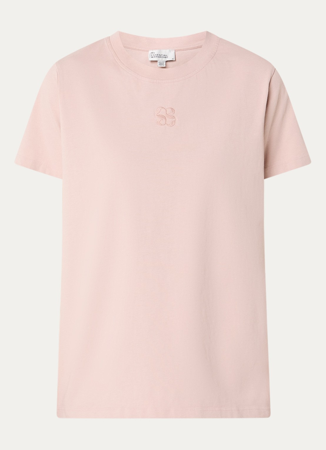 My Essential Wardrobe Seattle T-shirt met logoborduring - voorkant 2 oudroze