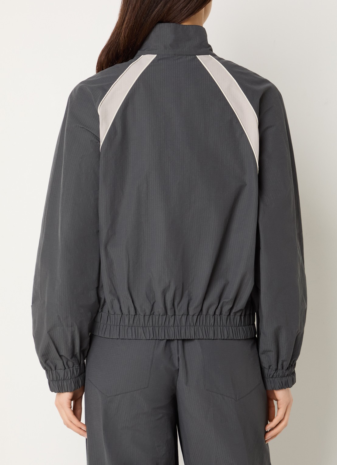 My Essential Wardrobe Tasma bomberjack met streepprint - achterkant 3 antraciet