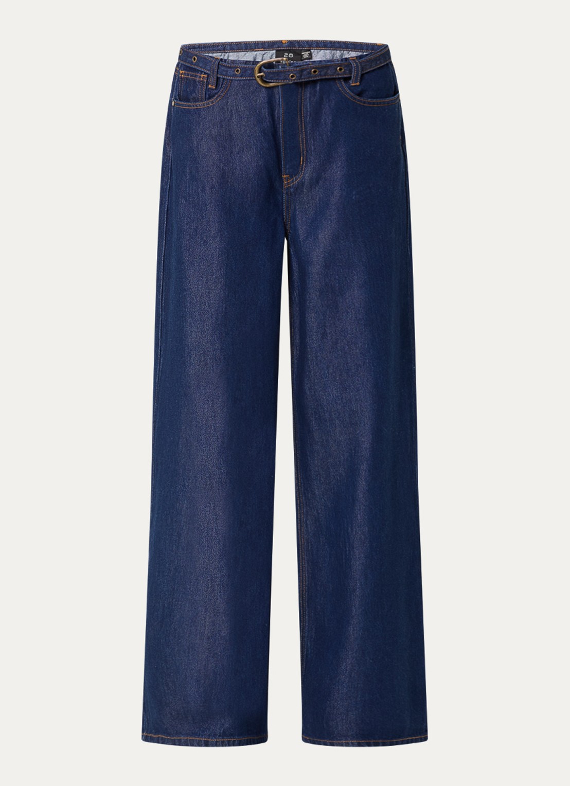 My Essential Wardrobe Tasma high waist loose fit jeans met ceintuur - voorkant 4 indigo