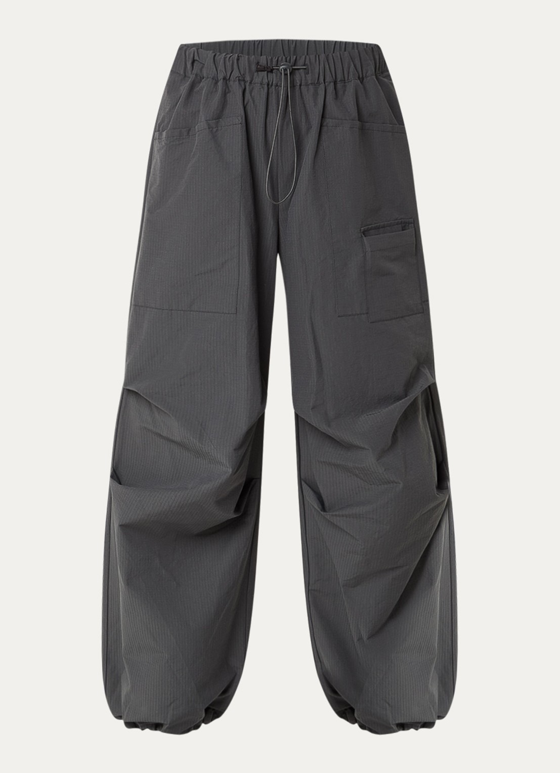 My Essential Wardrobe Tasma high waist tapered fit trackpants met trekkoord - voorkant 3 antraciet