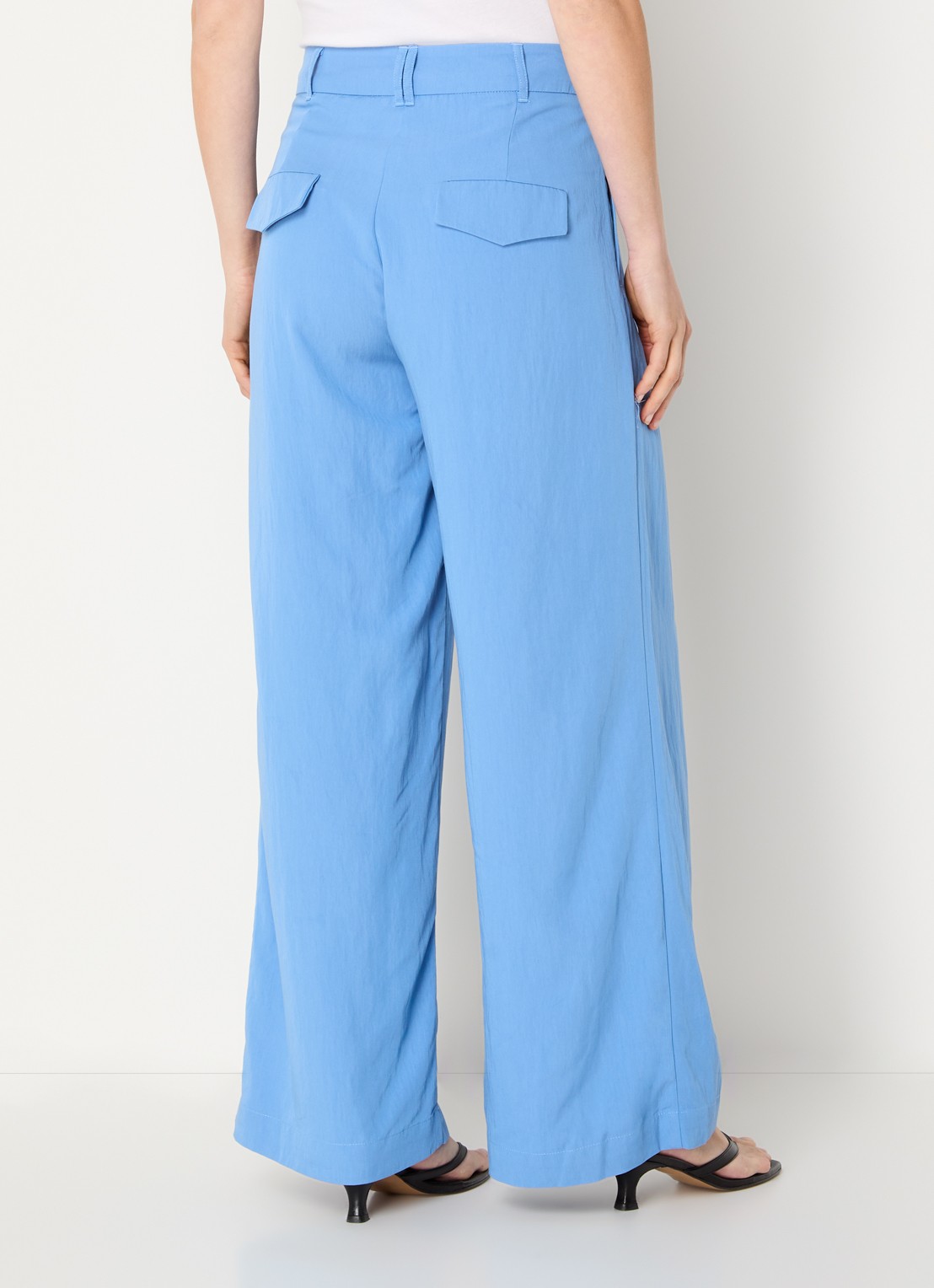 My Essential Wardrobe Zoe high waist wide fit pantalon - achterkant 2 blauw