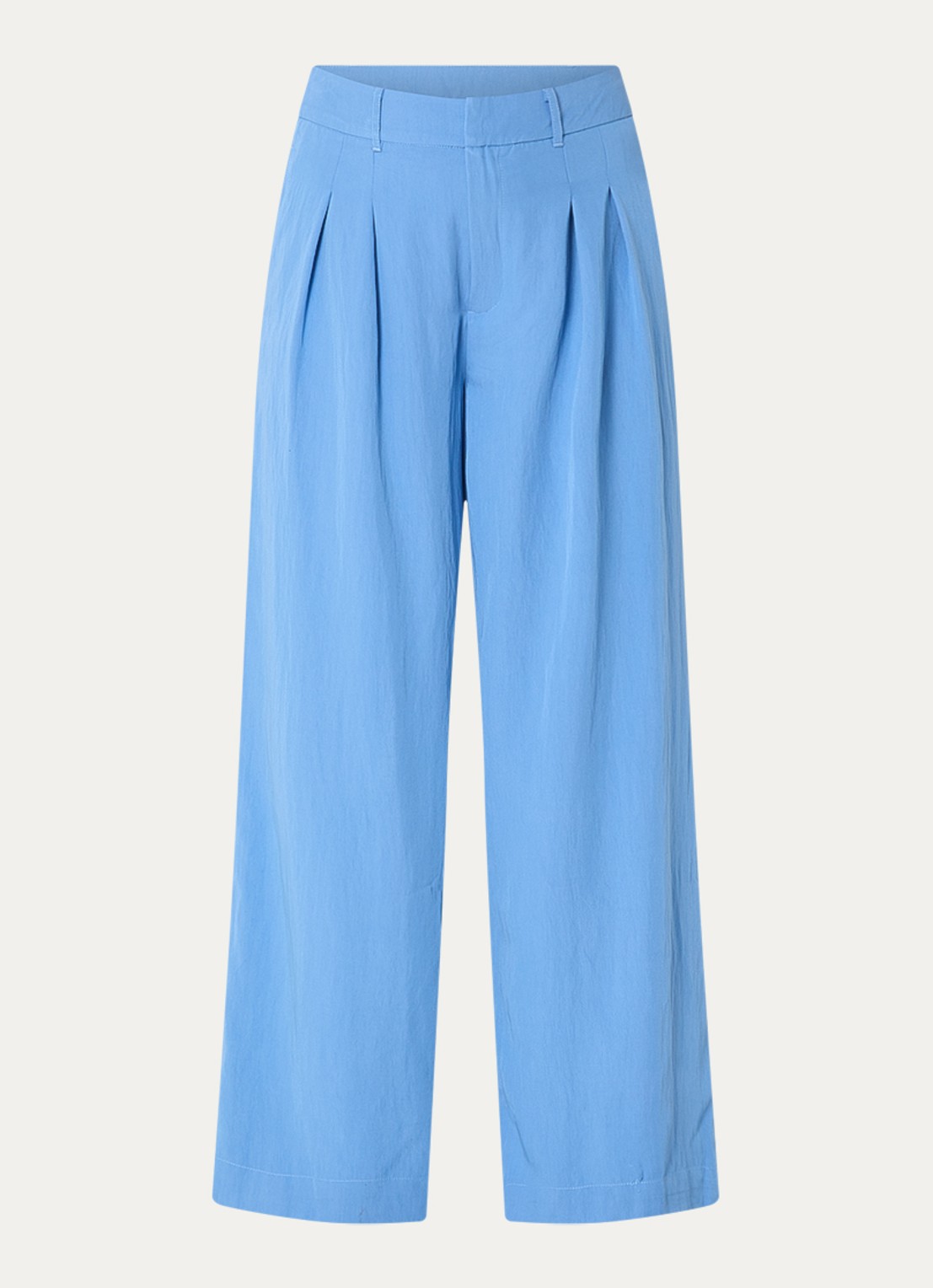 My Essential Wardrobe Zoe high waist wide fit pantalon - voorkant 3 blauw