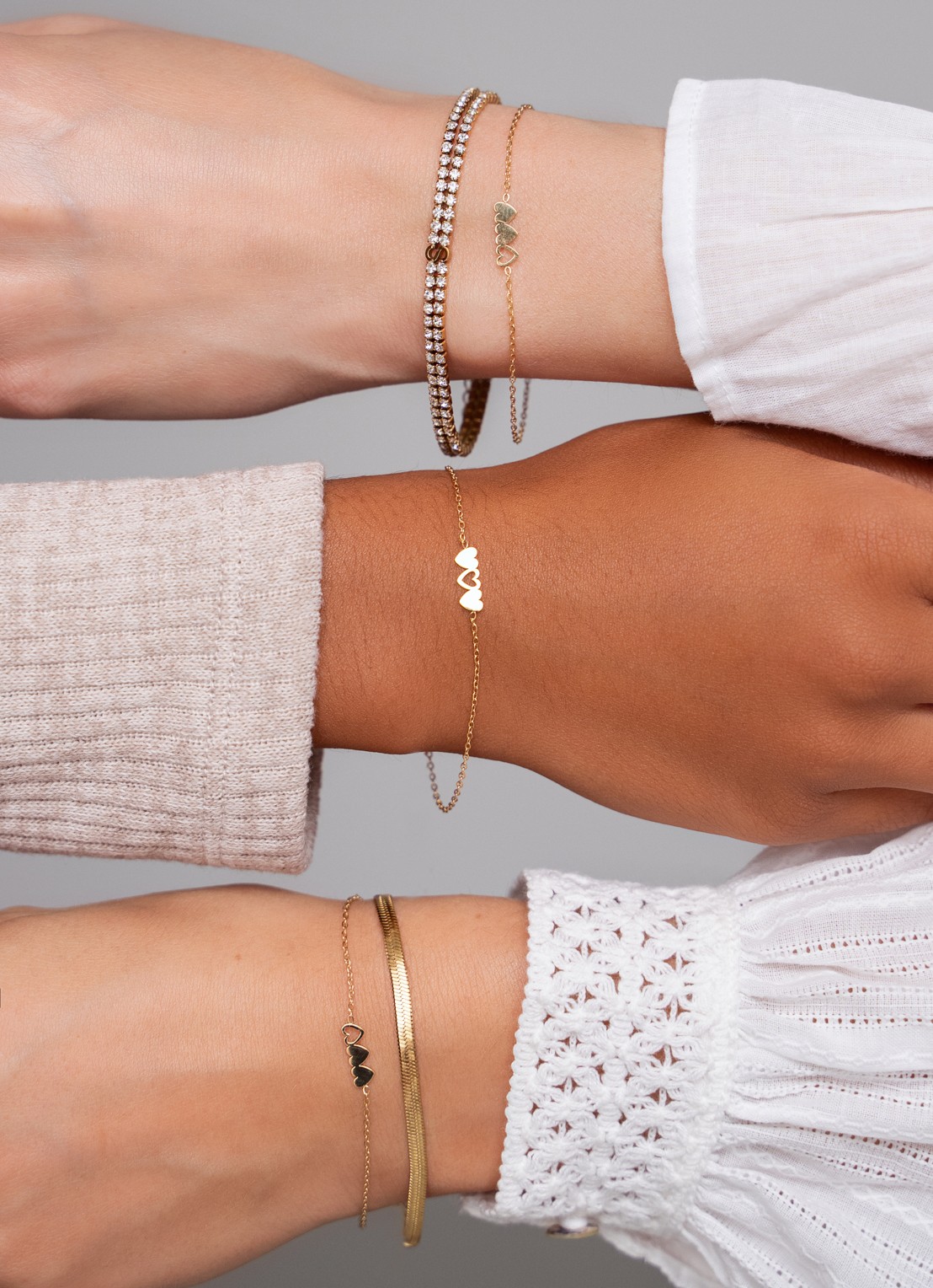 My Jewellery Armbanden set van 3 - voorkant 2 goud