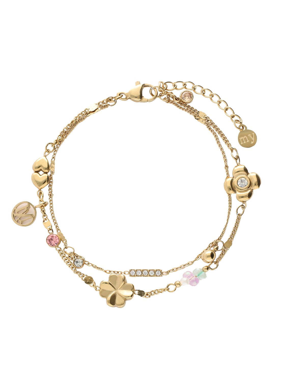 My Jewellery Dream Chaser armband met hangers - voorkant 2 goud