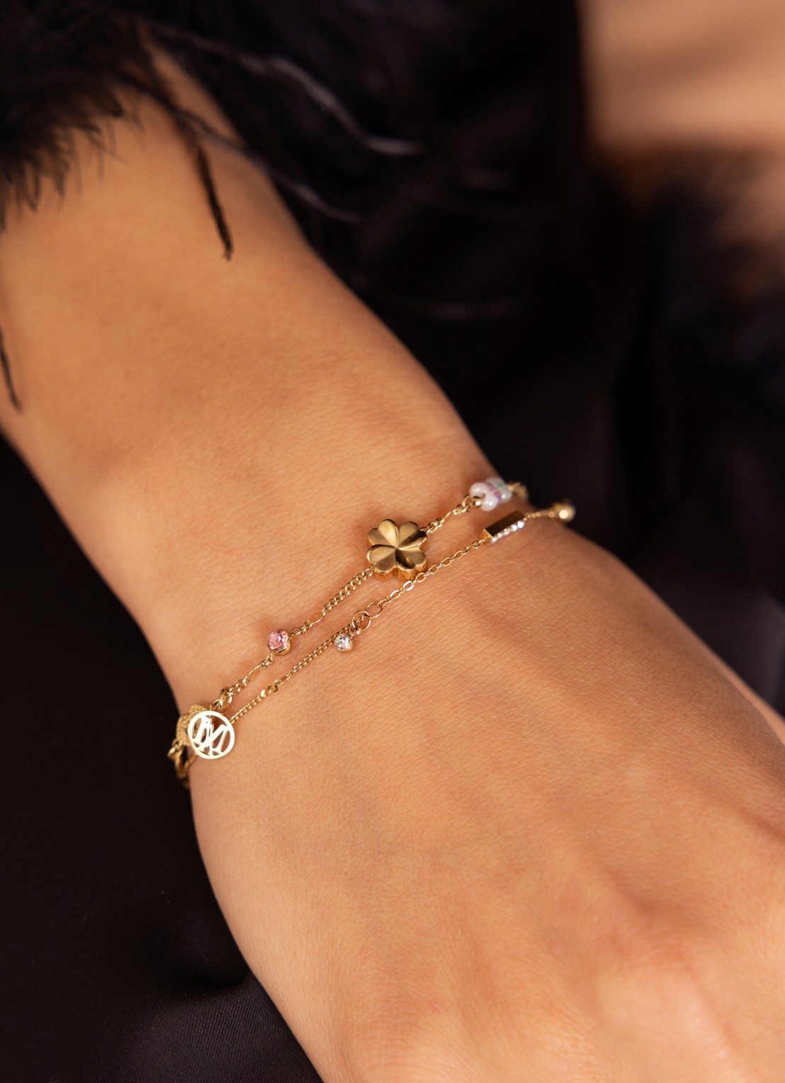 My Jewellery Dream Chaser armband met hangers - voorkant 3 goud