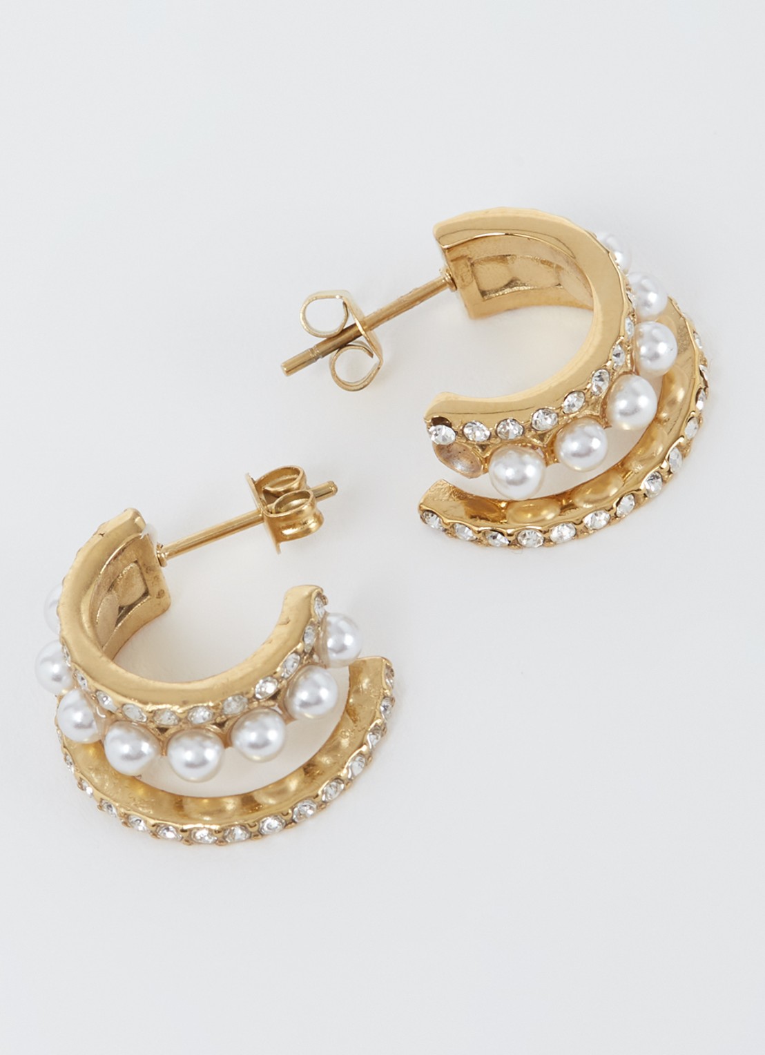 My Jewellery Earring strass/pearls - detail 3 goud