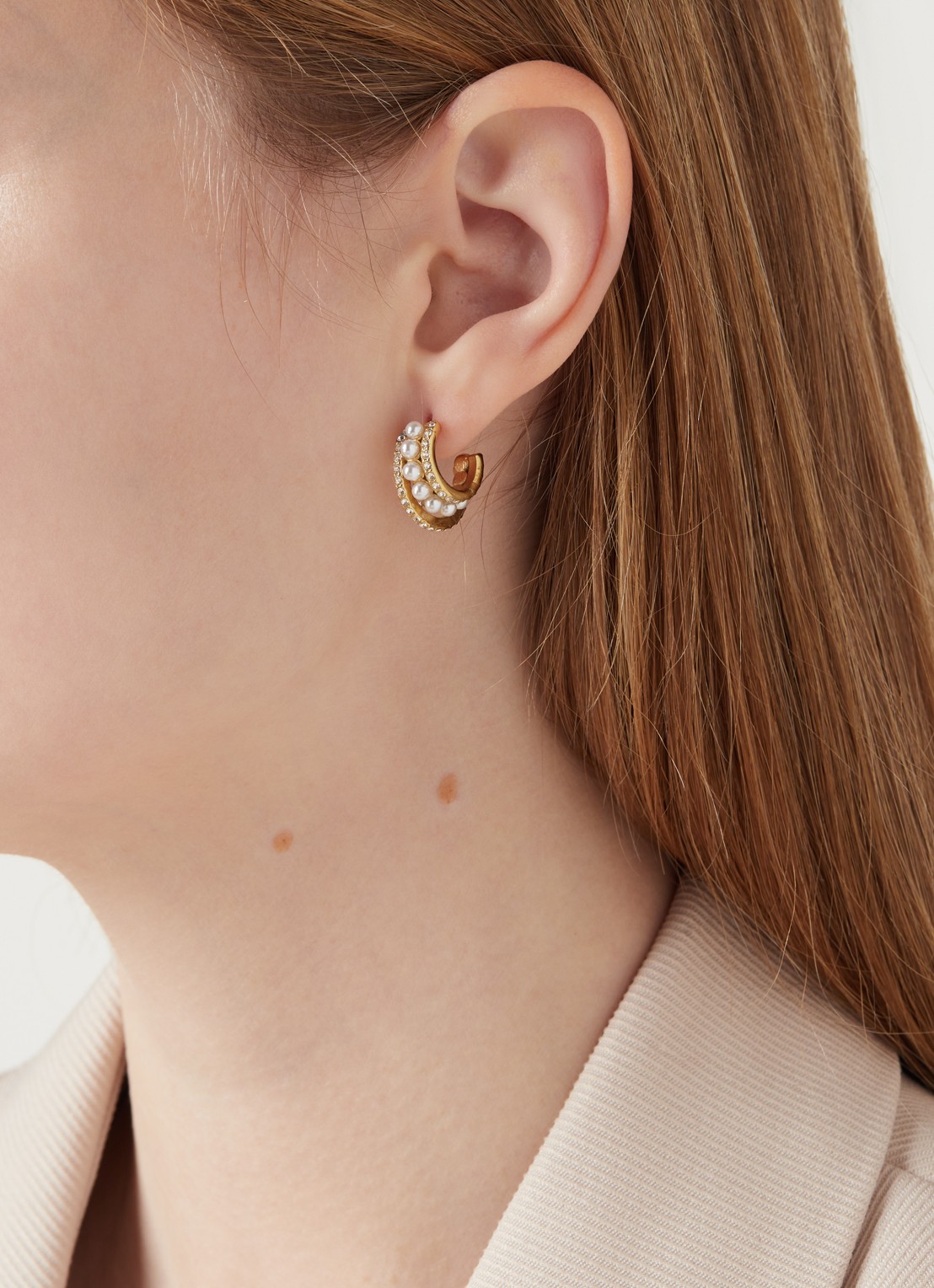 My Jewellery Earring strass/pearls - voorkant 2 goud