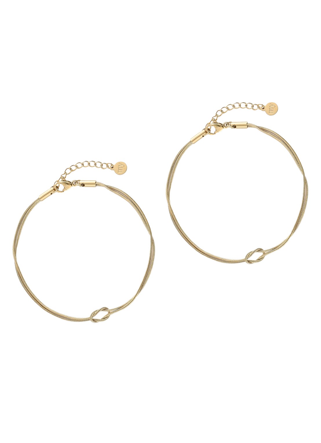 My Jewellery Forever Connected Knot armband set van 2 - detail goud
