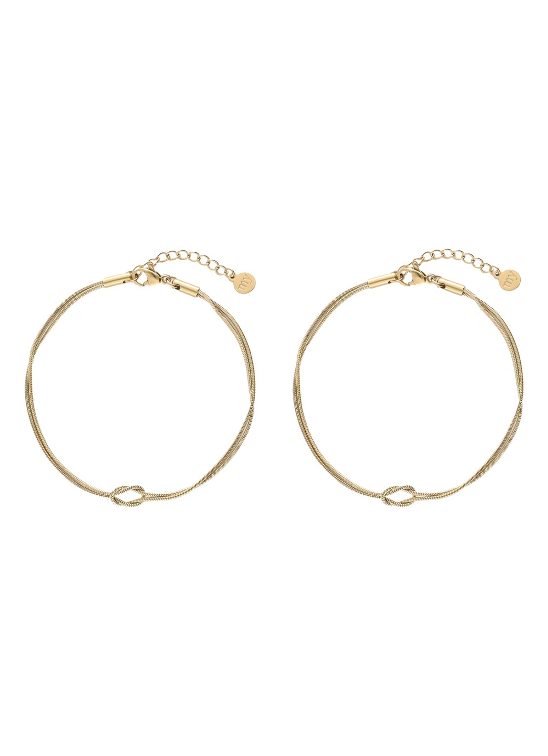 My Jewellery Forever Connected Knot armband set van 2 - voorkant 3 goud