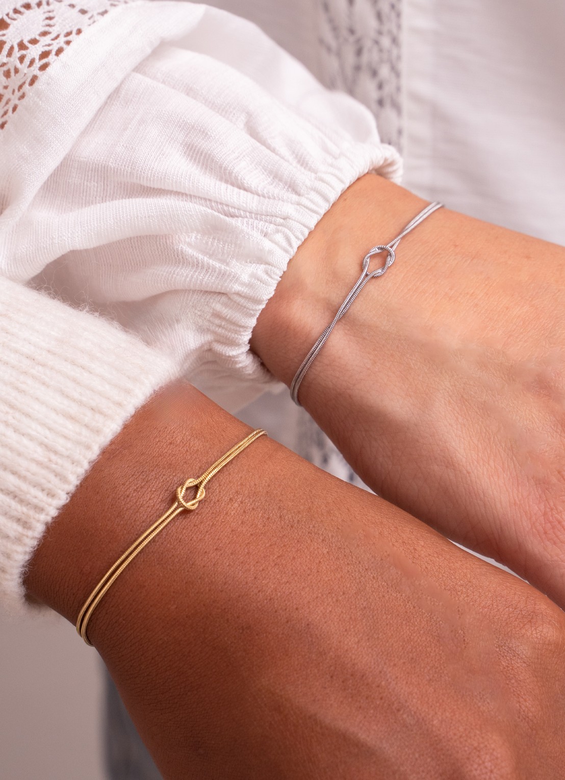 My Jewellery Forever Connected Knot armband set van 2 - voorkant 4 goud
