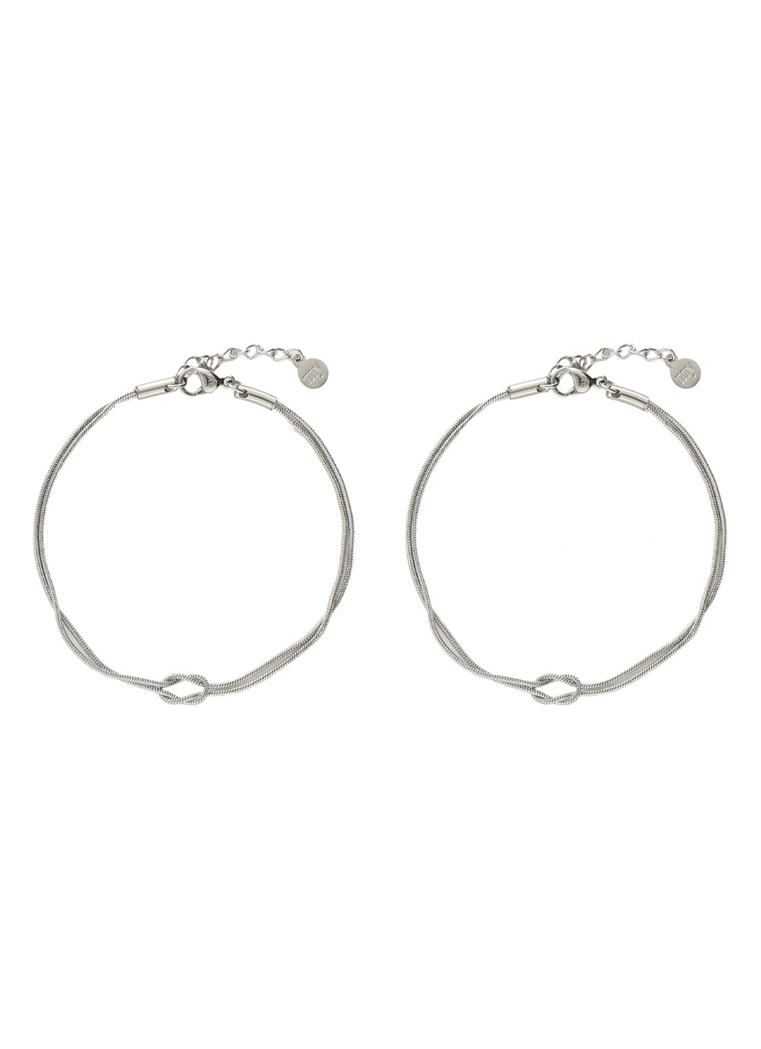 My Jewellery Forever Connected Knot armband set van 2 - voorkant 3 zilver