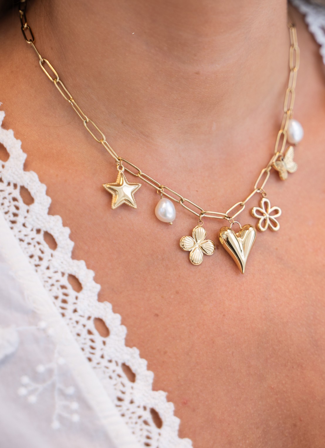 My Jewellery Ketting met hangers - voorkant 3 goud