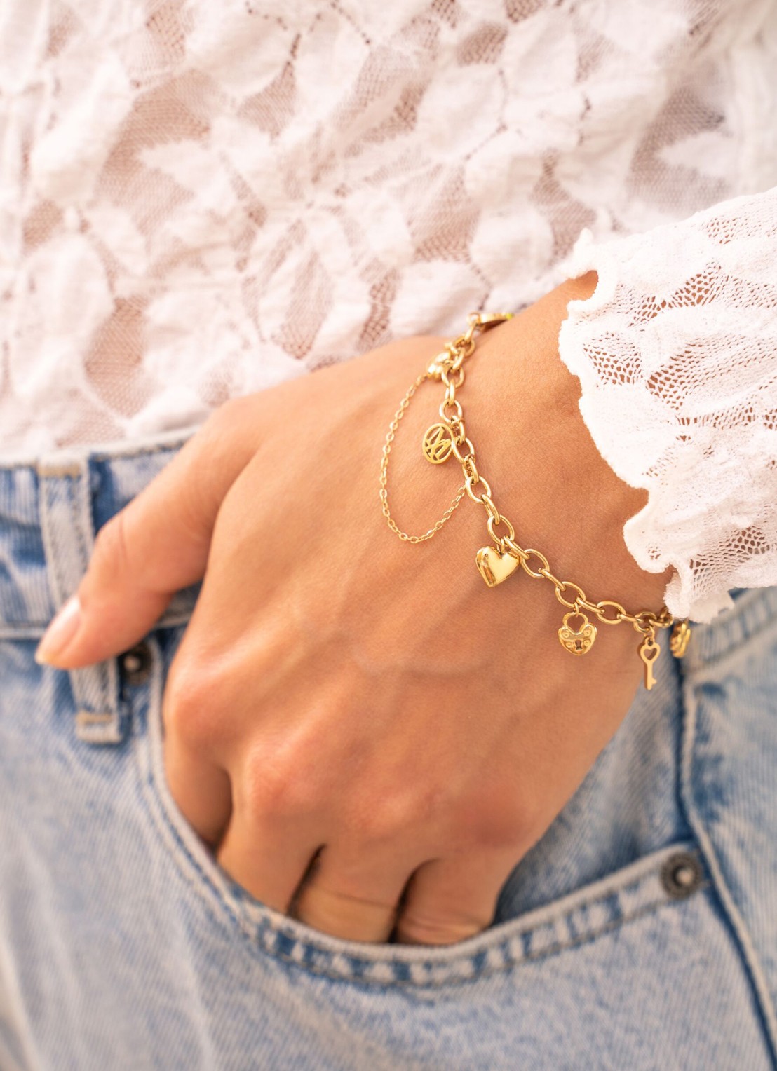 My Jewellery Love life bedelarmband  - voorkant 4 goud