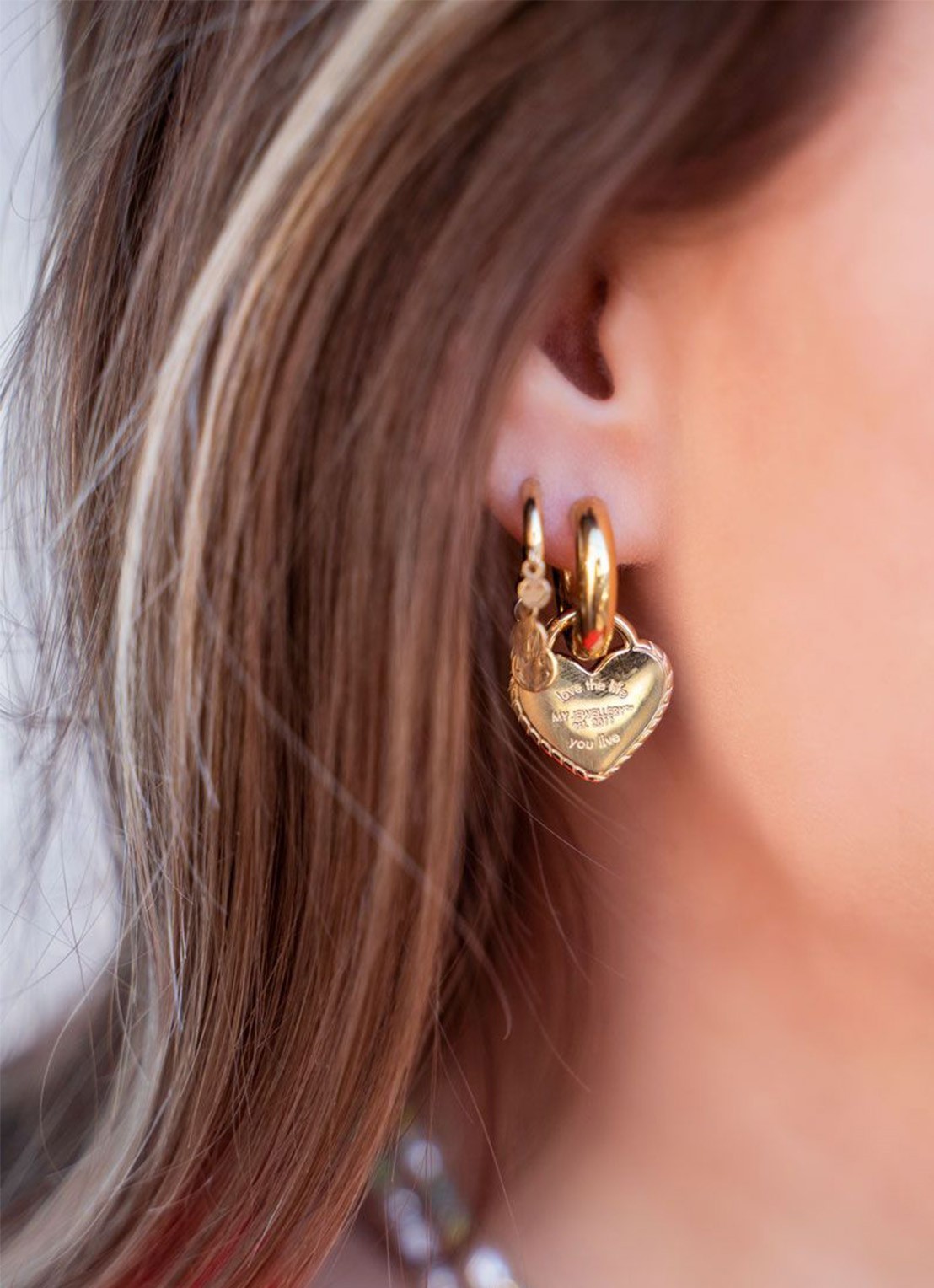My Jewellery Oorbel candy couture hart - detail 2 goud