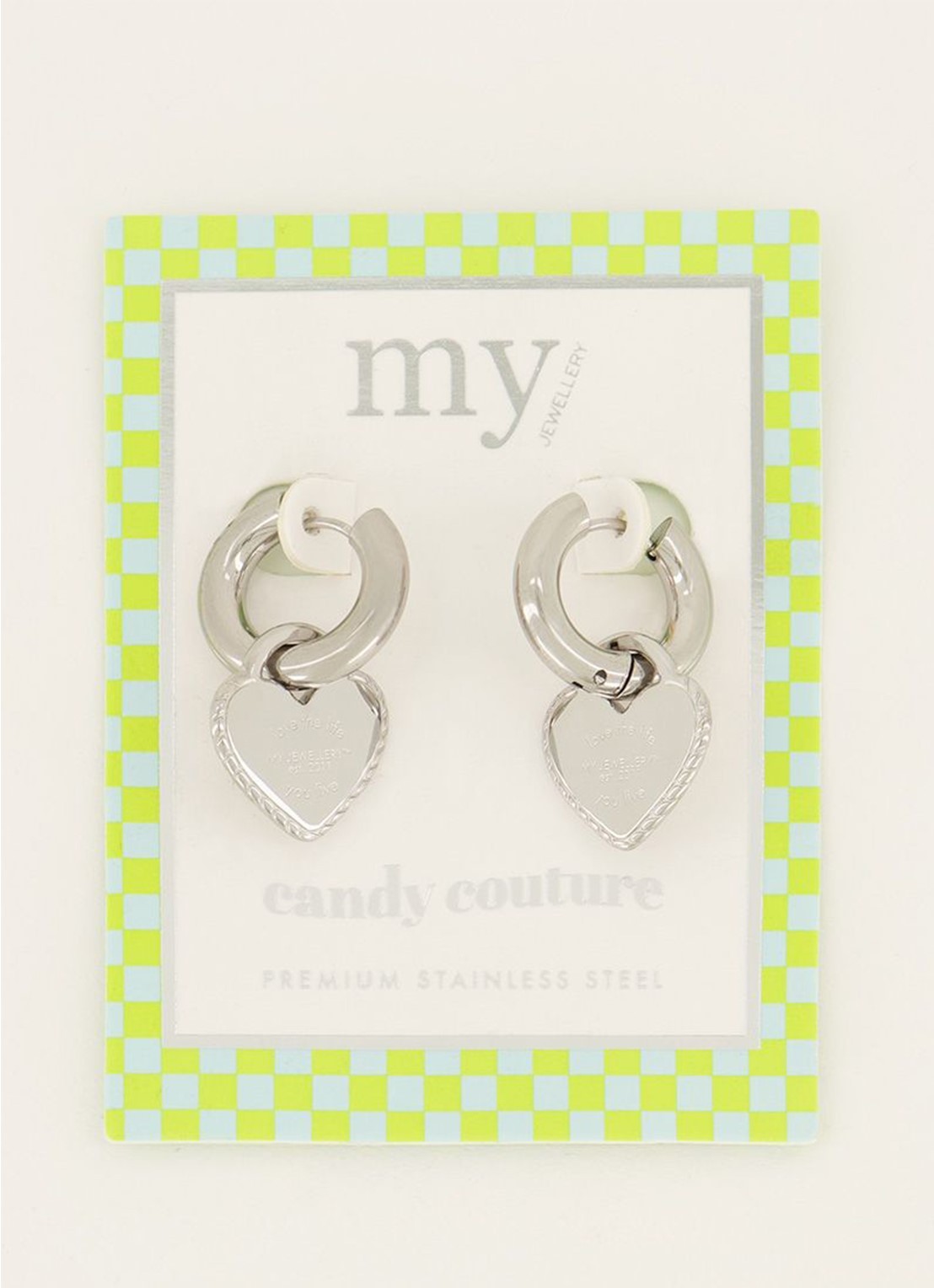 My Jewellery Oorbel candy couture hart - detail 3 zilver