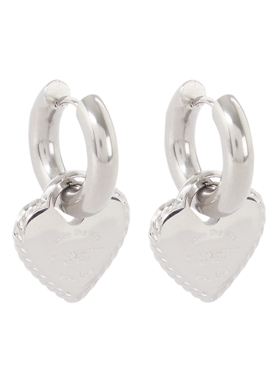 My Jewellery Oorbel candy couture hart - voorkant zilver